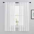 NICETOWN Linen Sheer Curtains for Windows 63" Long, Rod Pockets & Back