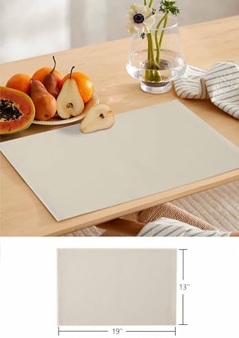 Beige Table Mats Set of 6 With Table Runner 90 Inches Long,Linen