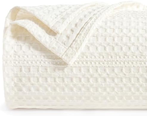 PHF Lightweight Waffle Weave Blanket King Size 104"x 90", Soft Woven