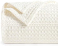 PHF Lightweight Waffle Weave Blanket King Size 104"x 90", Soft Woven