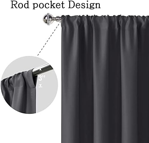 Blackout 100% Polyester Curtains for Living Room and Bedroom with Easy