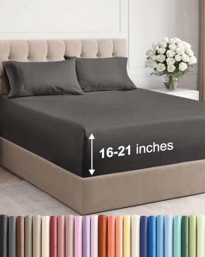 Extra Deep Pocket King Size Sheet Set - Breathable & Cooling