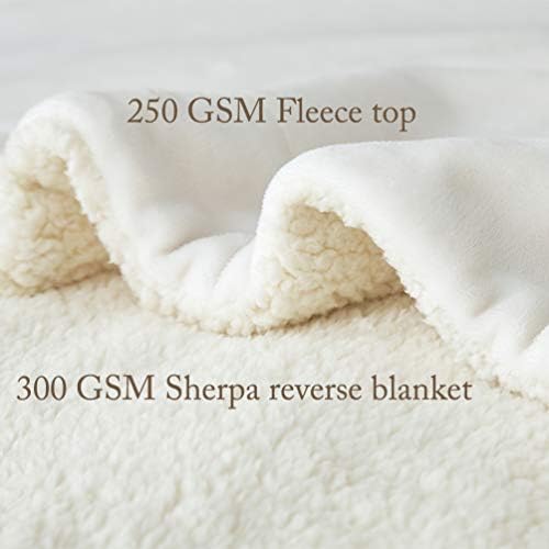 LBRO2M Sherpa Fleece Bed Blanket Super Soft Plush Warm Throw Queen