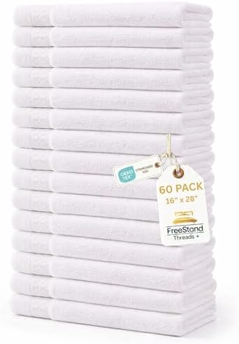 Threads+ 60-Pack 100% Cotton Hand Towels – Super Soft & Absorbent