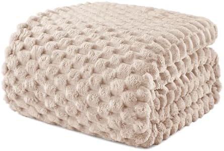 Exclusivo Mezcla 3D Fleece Queen Size Blanket for Bed, Camel