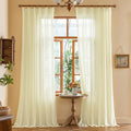 MAIHER Beige Sheer Pinch Pleat Curtains 96 Inch Length with Hooks 2
