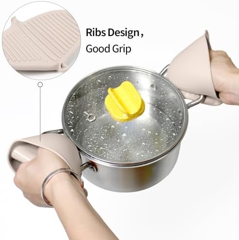 Silicone Oven Mitts Heat Resistant 3 Pair Mini Pot Pinch Grip