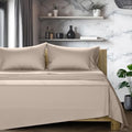 TEXAS LINEN CO. 1200 Series Egyptian Cotton Sheets Queen Size, Taupe