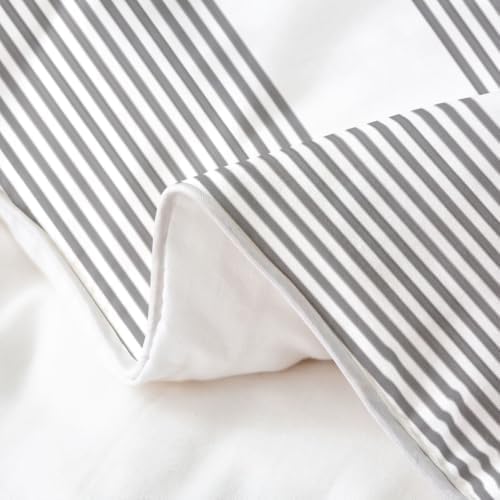 Erosebridal Grey Vintage Striped 100% Cotton Duvet Cover King Abstract