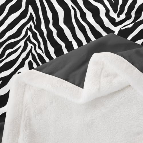 Erosebridal Zebra Print Fleece Blanket Twin 60x80 Inch