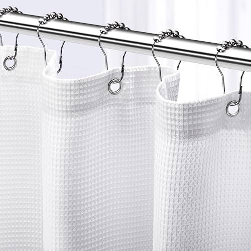 NEATERIZE Shower Curtain White - Hotel Style Shower Curtains for