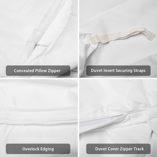 Duvet Cover Queen Size, Farmhouse Leaves 3-Piece Bedding