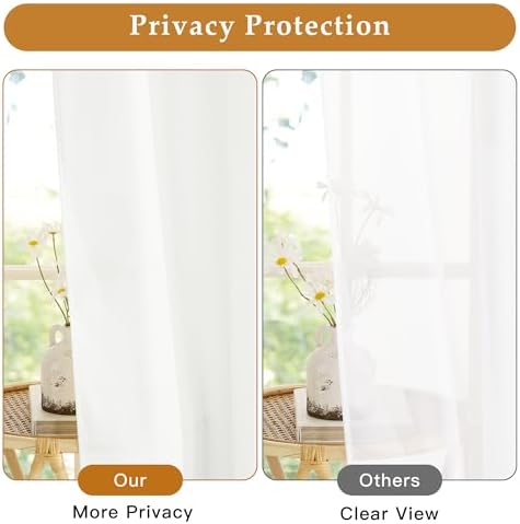 RYB HOME Extra Long Sheer Curtains 108 inches Long for High Ceilings
