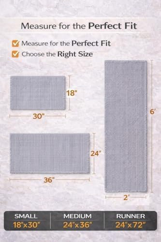 Waffle Bath Mat Non Slip, Super Absorbent Quick Dry Bath Rug, Soft