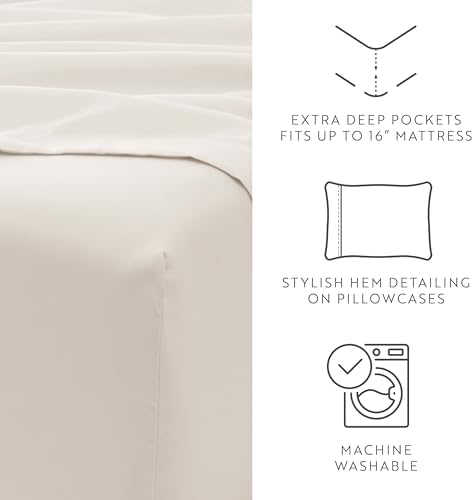 Linen Market 6 Piece Bed Sheet Set, Ivory, Full