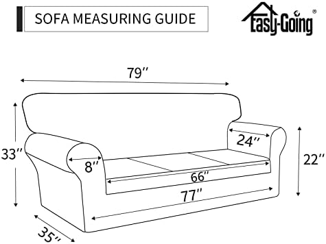 Easy-Going 2 Pieces Stretch Couch Sofa Slipcover Washable