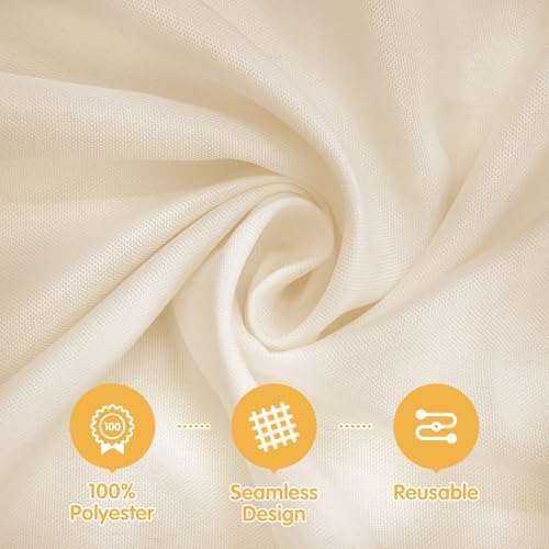 BRILLMAX 6 Pack Beige Round Tablecloths 70 Inch for 30"-48" Tables
