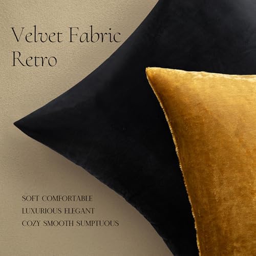 MIULEE Velvet Throw Pillow Covers 20x20 Inch Pack of 2 Dark Gold