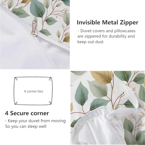 Natural and fresh floral 3D Duvet Cover Set Reversible Microfiber