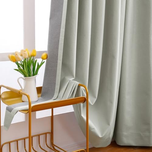 Gray Beige Full Blackout Pinch Pleated Curtains 50x108 Inches Long, 1