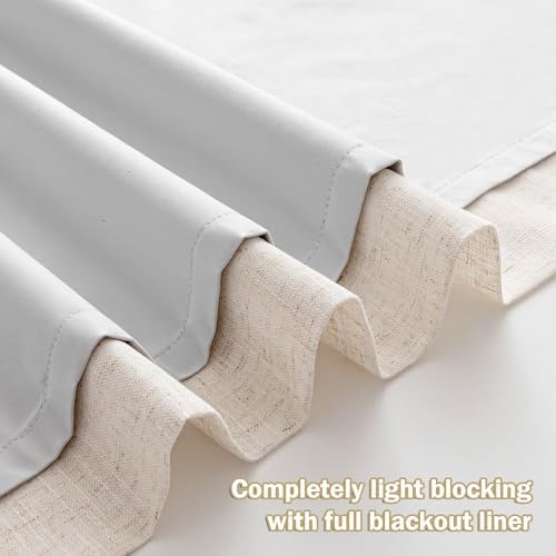 MYSKY HOME Linen Pinch Pleated 100% Blackout Curtains 40x90,2 Panels