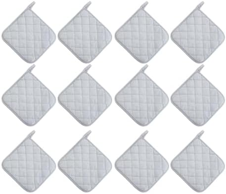 Soro Essentials- 8" x 8" Silicone Coated Cotton Pot Holder Gray Color