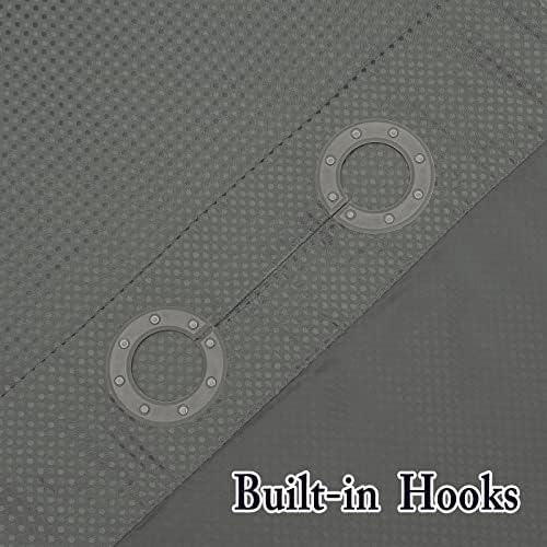 Gibelle No Hook Waffle Weave Shower Curtain with Snap-in Fabric Liner