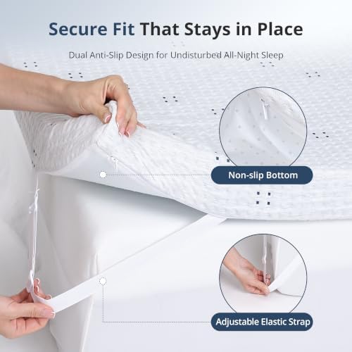 Dyonery 3 Inch Gel Infused Memory Foam Mattress Topper Queen Size