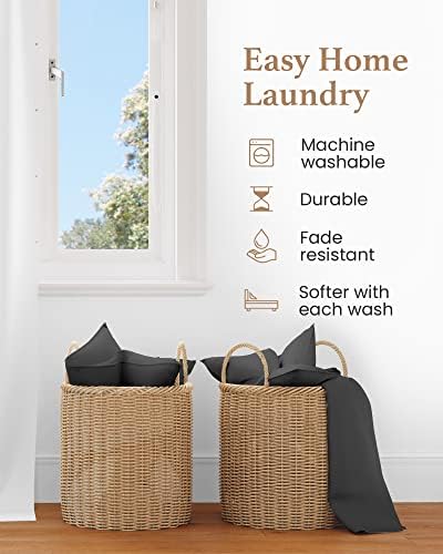 100% Cotton King Sheets, 4 Piece, Dark Grey, King Size Sheets Set