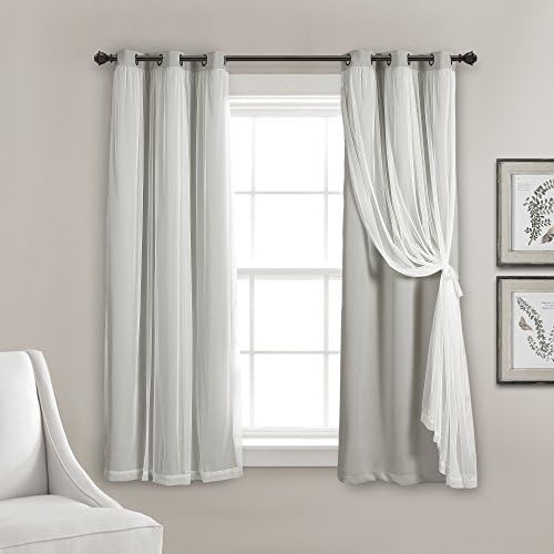 Lush Decor Sheer Grommet Curtains With Insulated Blackout Lining