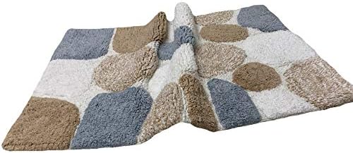 Ramanta Home Cotton Pebble Stone Bath Runner - Grey Beige 24x60 Inches