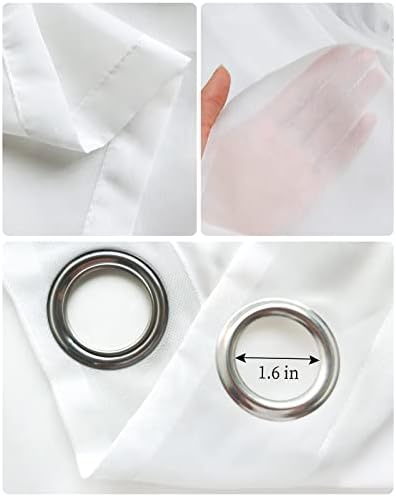 Grey Ombre Sheer Curtains 63 Inch Length Grommet Semi Sheer Drapes for