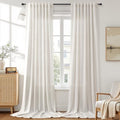 Aersas Extra Long Thick Linen Curtains 120 Inches for Living Room