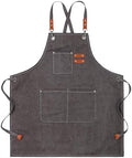 Canvas Apron Adjustable Neck Strap Waterproof Cotton with Pockets