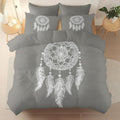 3-Piece Duvet Covers Set Full Bohemia White Dream Catcher Gray – Soft