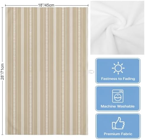 Boho Beige Kitchen Towels Set of 3, Ultra Absorbent Dish Towels Quick