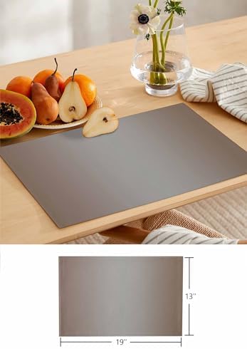 Ombre Brown Grey Placemats Set of 6 with 90 Inches Long Table Runners