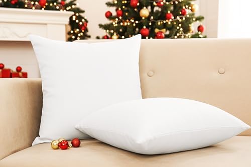 PurpleEssences Solid Throw Pillow Cover, 20x20 in Set of 2 - White