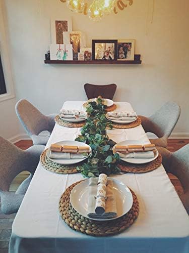 Set of 2 Woven Placemats for Dining Table, Natural Water Hyacinth
