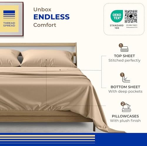 THREAD SPREAD California King Bed Sheets, Luxury 1000 Series Paradise