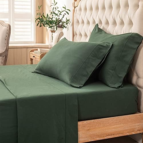 PURE ERA Jersey Knit Sheet Set Solid Forest Green King