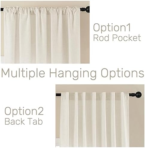Joydeco Linen Curtains 2 Panel Set, Ivory on Linen Curtains 108 Inch