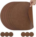 comfoyar Faux Leather Round Placemats with Coasters Set of 6, 13x13