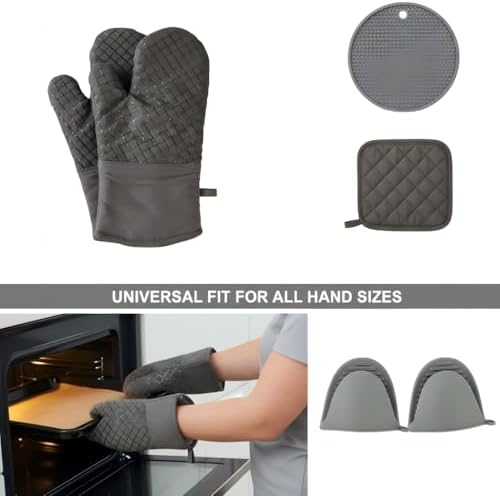 10 Pcs Oven Mitts and Pot Holders, 500°F Heat Resistant Oven Mitts