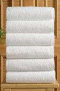 SODEF Face Towel Set 6-Piece White 100% Cotton Highly Absorbent Quick