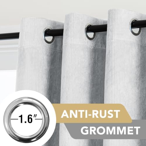 H.VERSAILTEX Velvet 100% Blackout Curtains 55x108 Glacier Gray 2