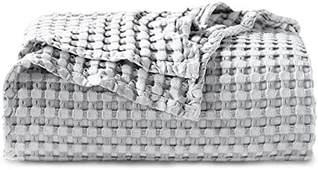 Bedsure Fleece Blanket and Cooling Cotton Waffle Blanket Queen Size