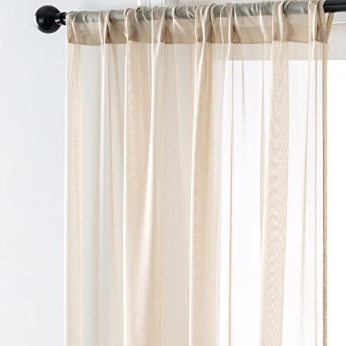 Beydodo Sheer Curtains 72 Inches Long, Living Room Curtains for