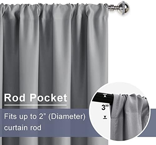 JIUZHEN Blackout Curtains for Bedroom Living Room 42 x 63 Inches Long