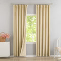 DONREN Beige Pinch Pleated Blackout Curtains with Hooks - 108 inch
